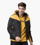 Black Colourblocked Padded Jacket