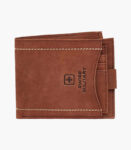 Brown Solid Two Fold Leather Wallet