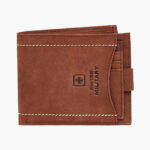 Brown Solid Two Fold Leather Wallet