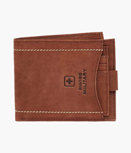 Brown Solid Two Fold Leather Wallet