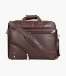 Brown Solid Laptop Bag