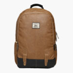 Tan Solid Laptop Backpack