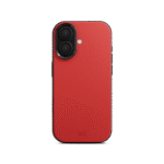 Crimson-Grey Leatherite MagSafe Phone Case Cover for iPhone 17