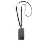 Black Leather Crossbody Phone Lanyard - Strap