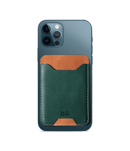 Forest Green CardSafe Leather Phone Wallet