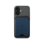 Navy Blue-Grey Leatherite MagSafe Card Wallet