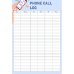 Phone Call Log Template